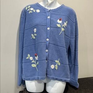 Classic Elements Blue Cardigan Ladybug Daisy Decoration